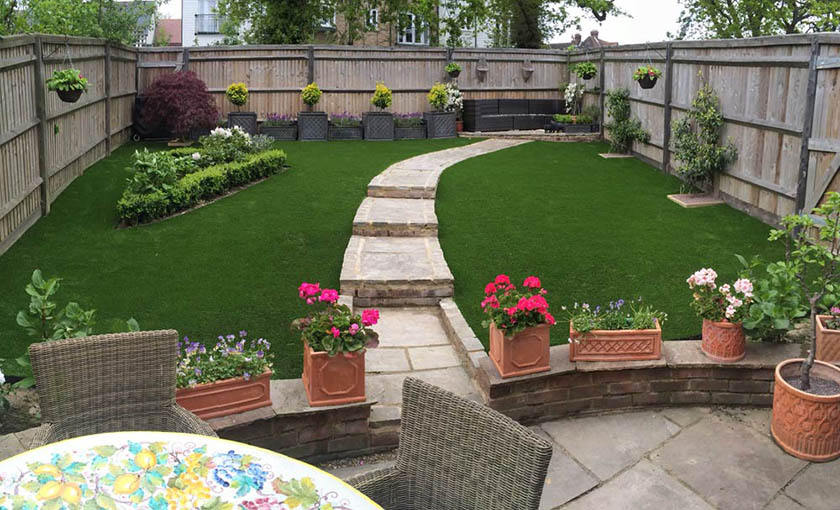 Artificial grass garden