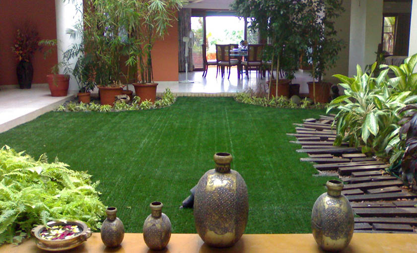 Artificial grass garden