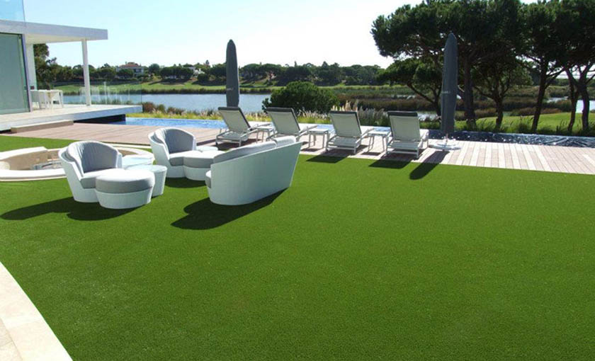 artificial grass on decking